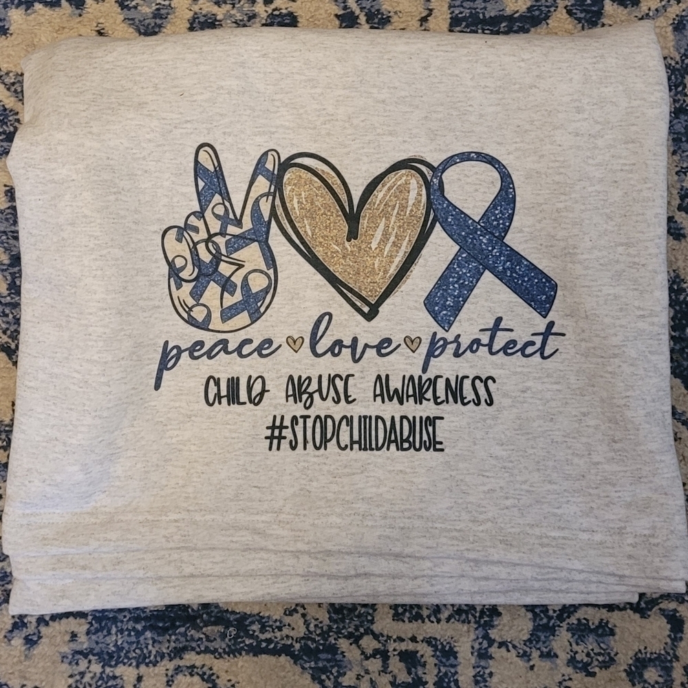 Child Abuse Prevention Peace Love Prevent blanket NEW